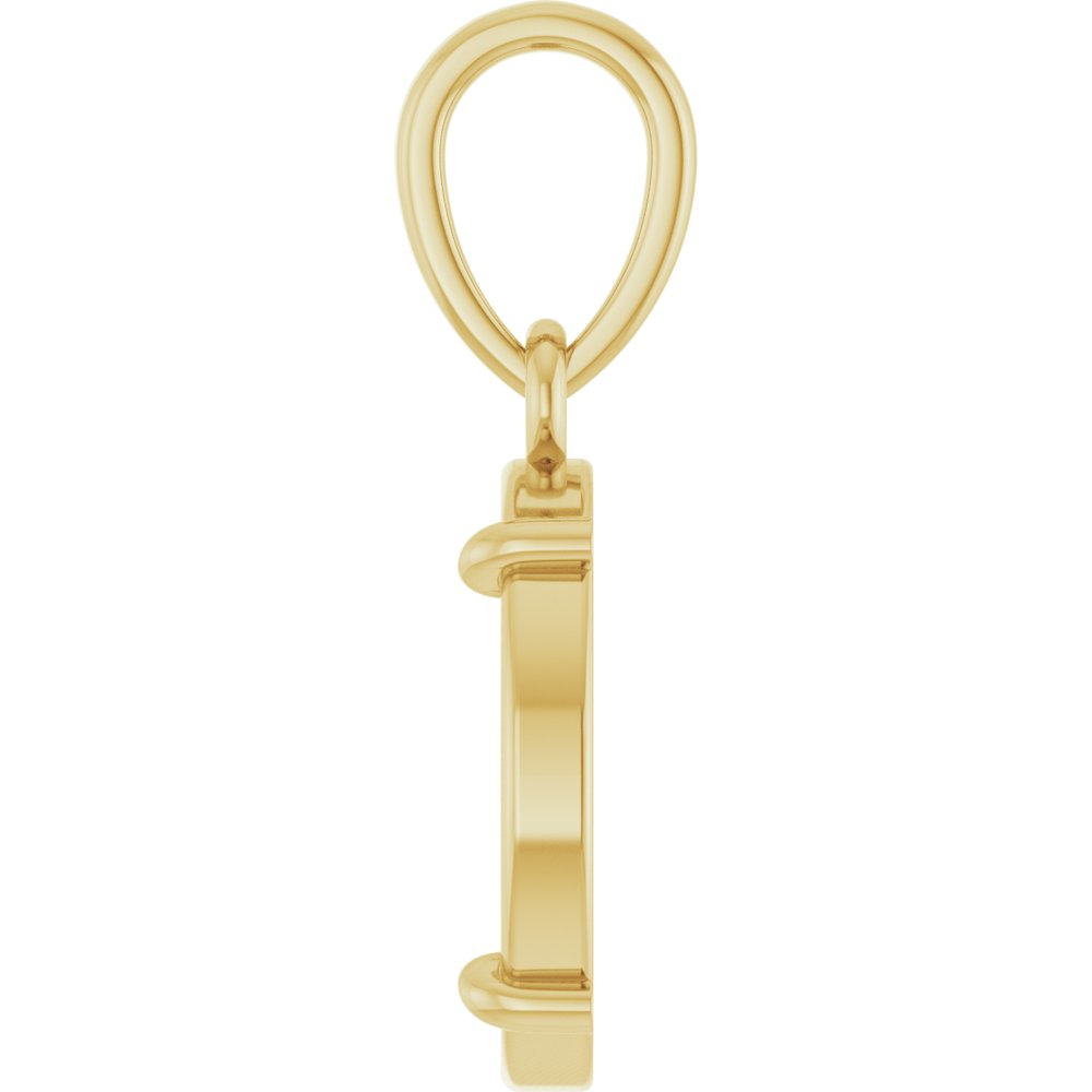 14K Yellow Gold Engravable Round Pendant