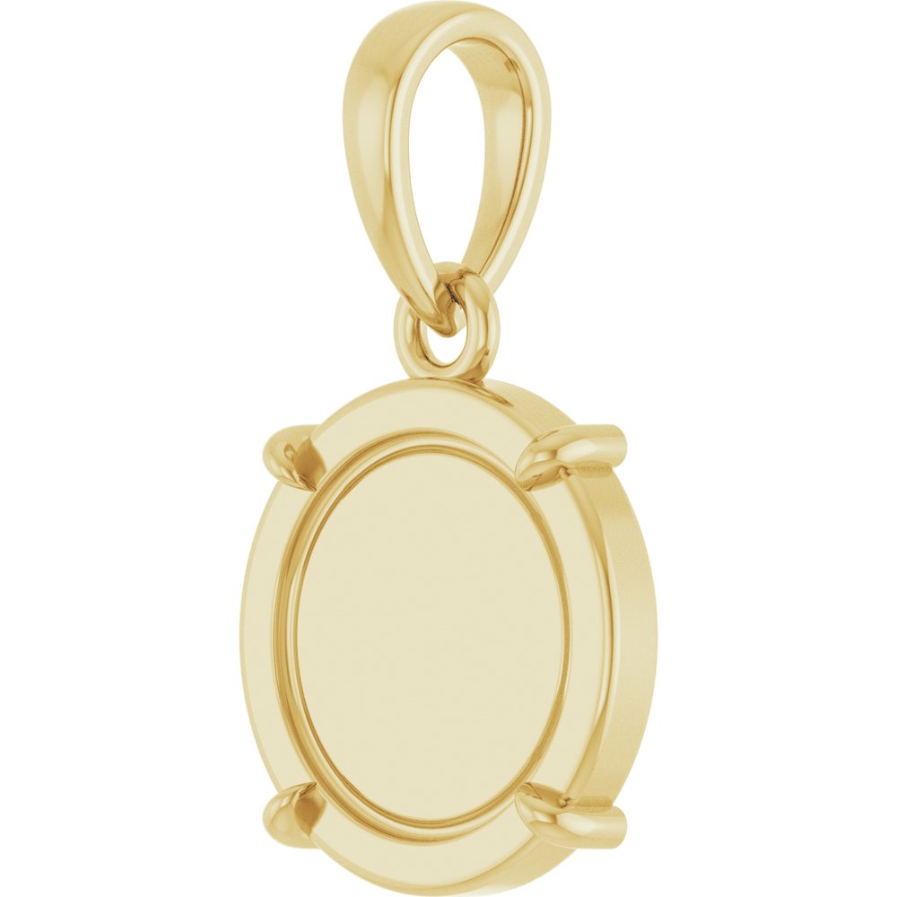 14K Yellow Gold Engravable Round Pendant