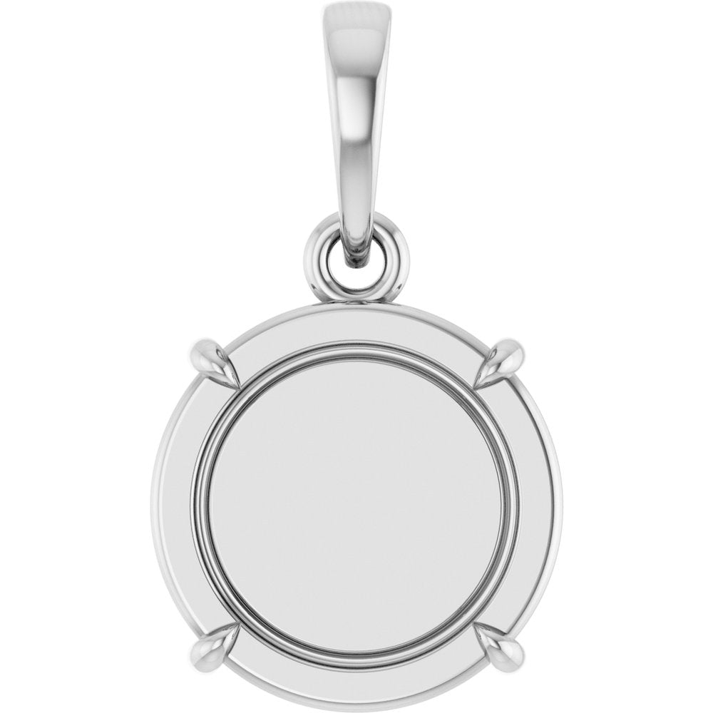 Sterling Silver Engravable Round Pendant