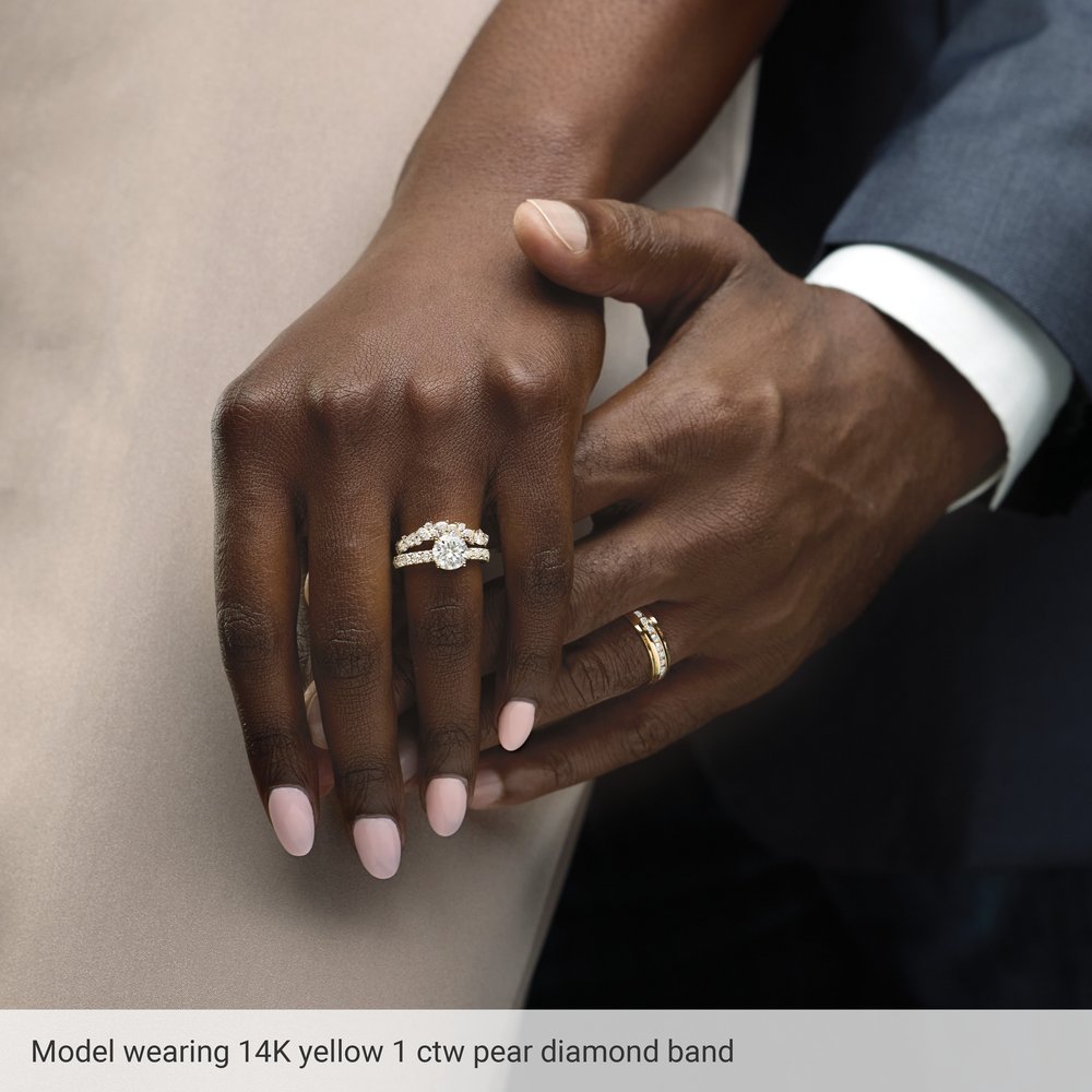 14K White 1 CTW Lab-Grown Diamond Contour Band