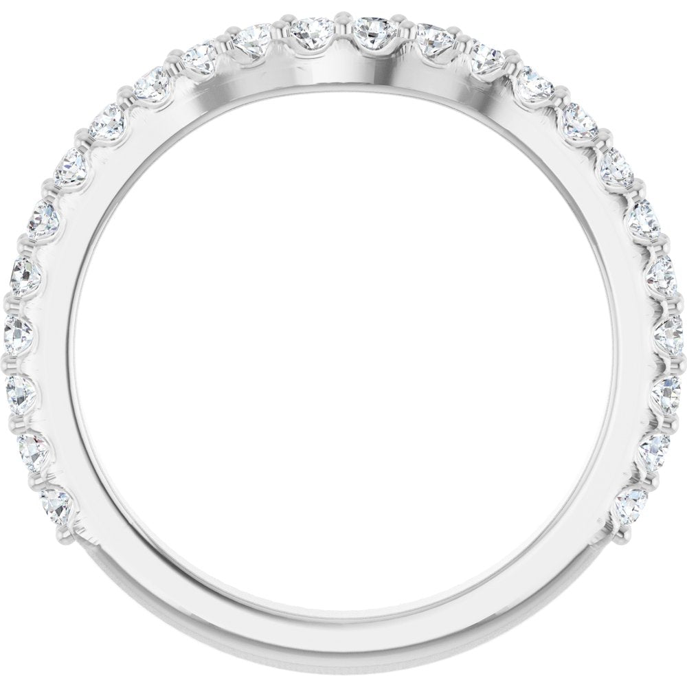 14K White Gold 1/2 CTW Natural Diamond Contour Band