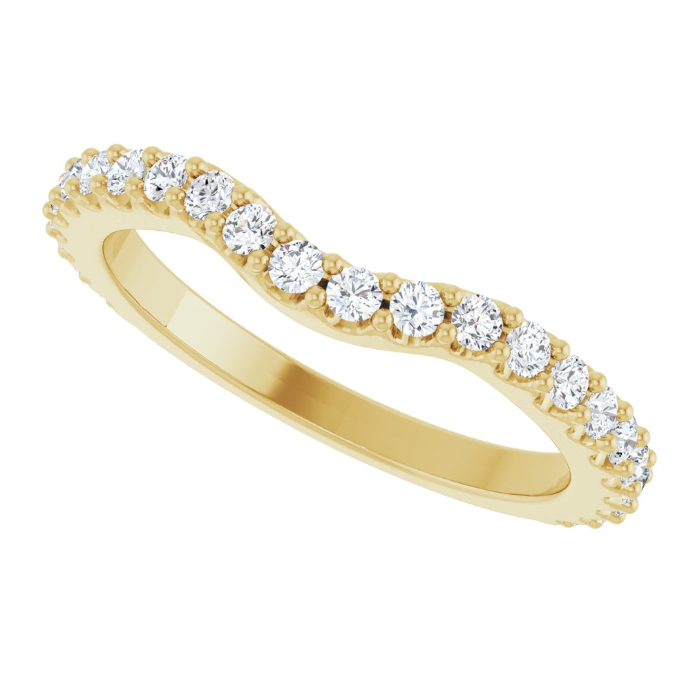 14K Yellow Gold 1/2 CTW Lab-Grown Diamond Contour Band