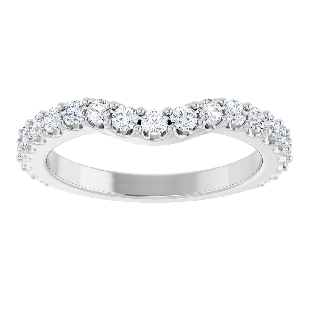 14K White Gold 5/8 CTW Lab-Grown Diamond Contour Band