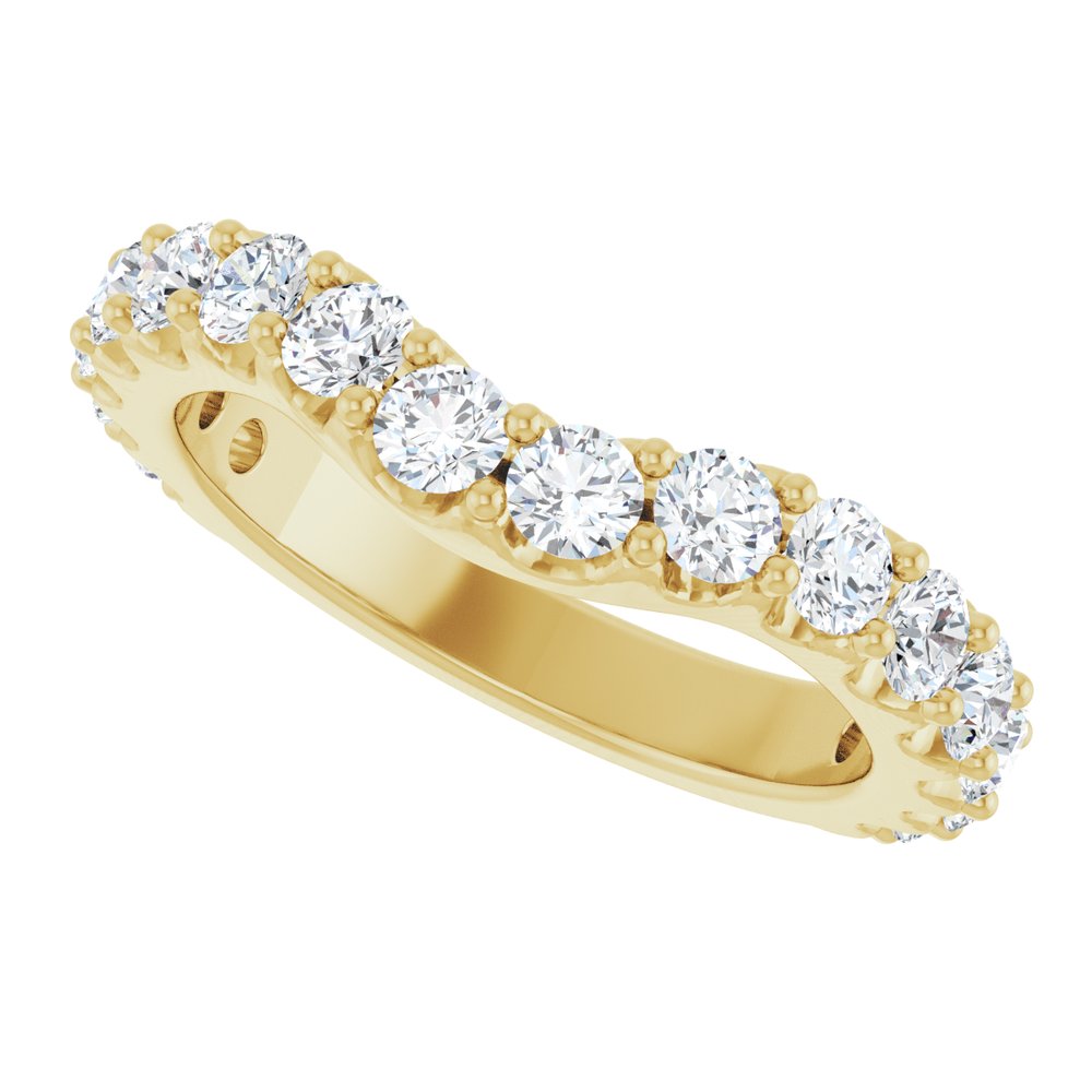 14K Yellow Gold 1 1/4 CTW Lab-Grown Diamond Contour Band