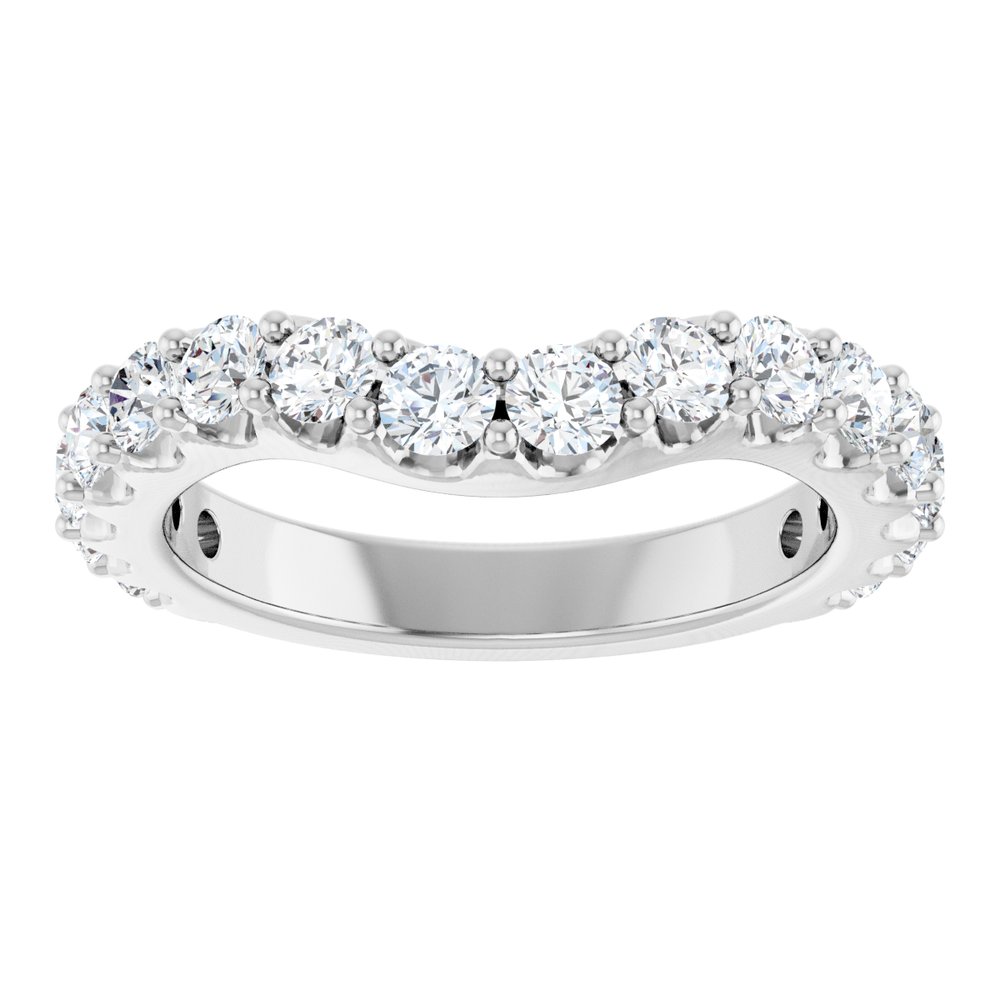 14K White Gold 1 1/4 CTW Lab-Grown Diamond Contour Band