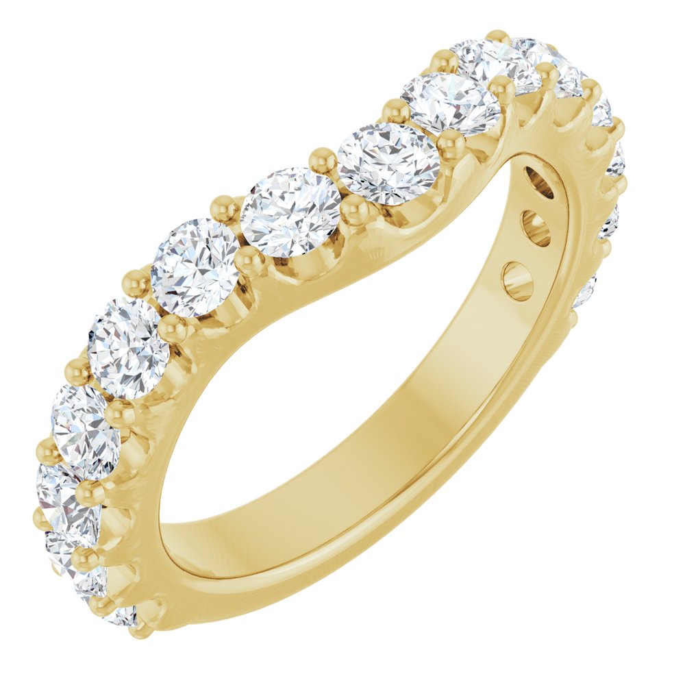 14K Yellow Gold 1 1/3 CTW Lab-Grown Diamond Contour Band
