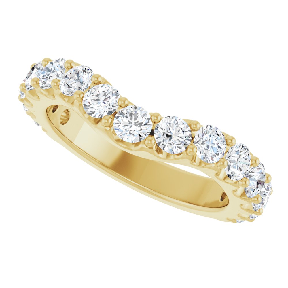 14K Yellow Gold 1 1/3 CTW Lab-Grown Diamond Contour Band
