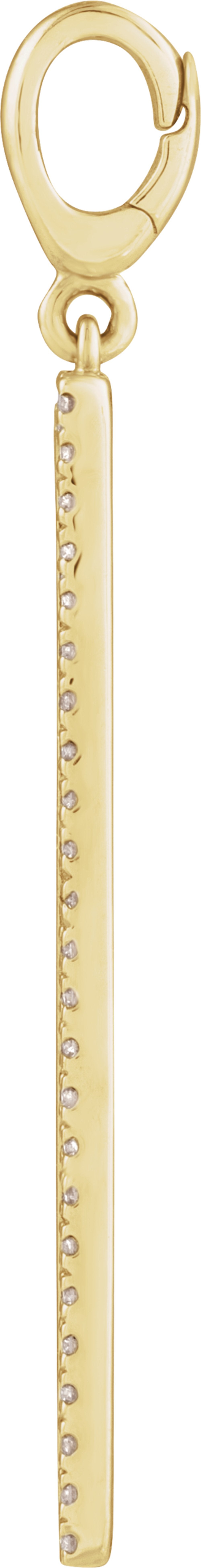 14K Yellow Gold Engravable 1/3 CTW Natural Diamond Bar Charm/Pendant