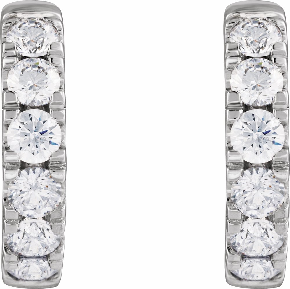 14K White Gold 2 1/4 CTW Lab-Grown Diamond Hinged 19.45 mm Hoop Earrings