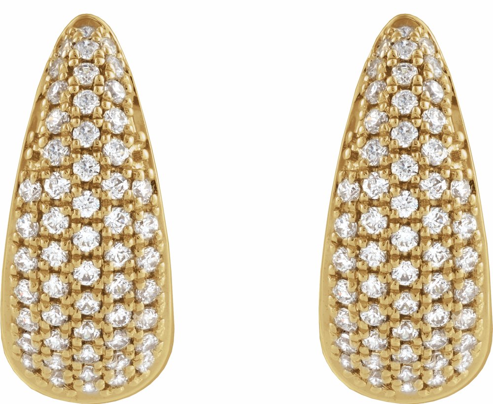 14K Yellow Gold 1/2 CTW Natural Diamond Hinged 14.75 mm Hoop Earrings