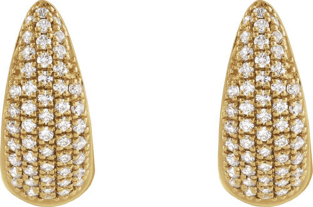 14K Yellow Gold 1/3 CTW Natural Diamond Hinged 11 mm Hoop Earrings