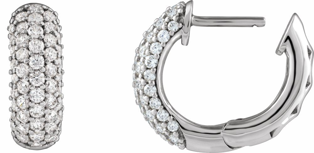 14K White Gold 1/2 CTW Lab-Grown Diamond Hoop Earrings
