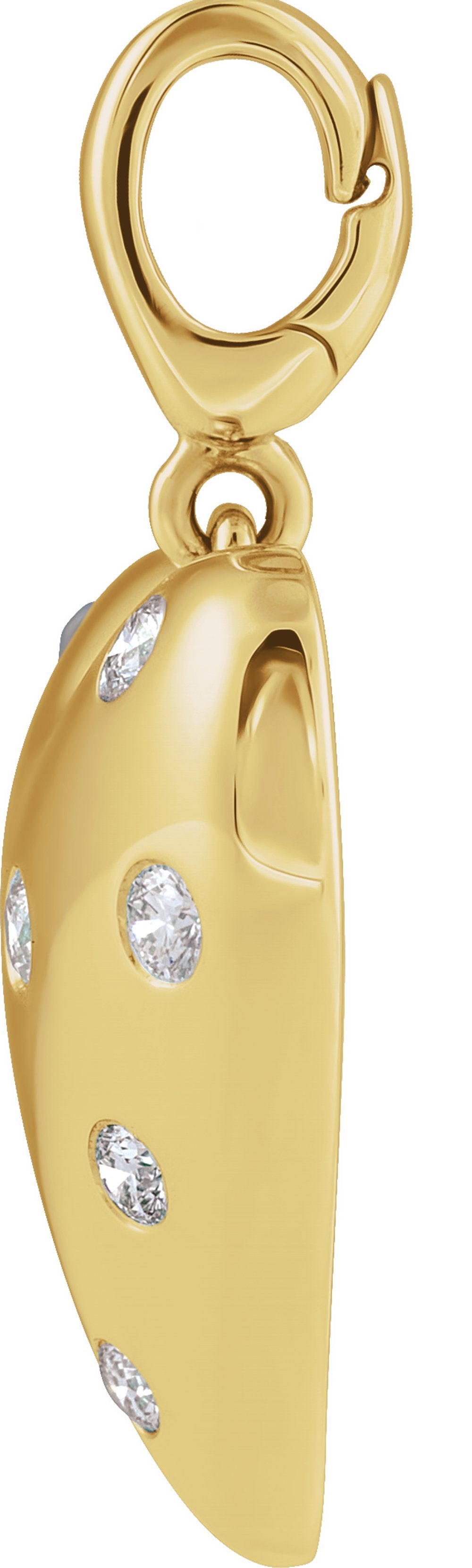 14K Yellow Gold 1/6 CTW Natural Diamond Puffed Heart Charm/Pendant
