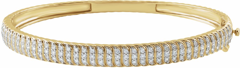 14K Yellow Gold 1 3/8 CTW Lab-Grown Diamond Bangle 7" Bracelet