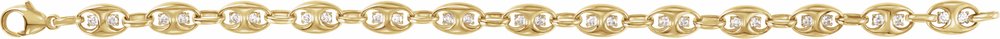 14K Yellow Gold 1 CTW Lab-Grown Diamond Mariner Link 7 1/2" Bracelet
