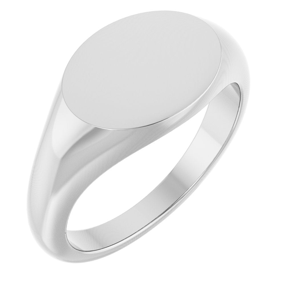 Sterling Silver 12x9 mm Oval Signet Ring