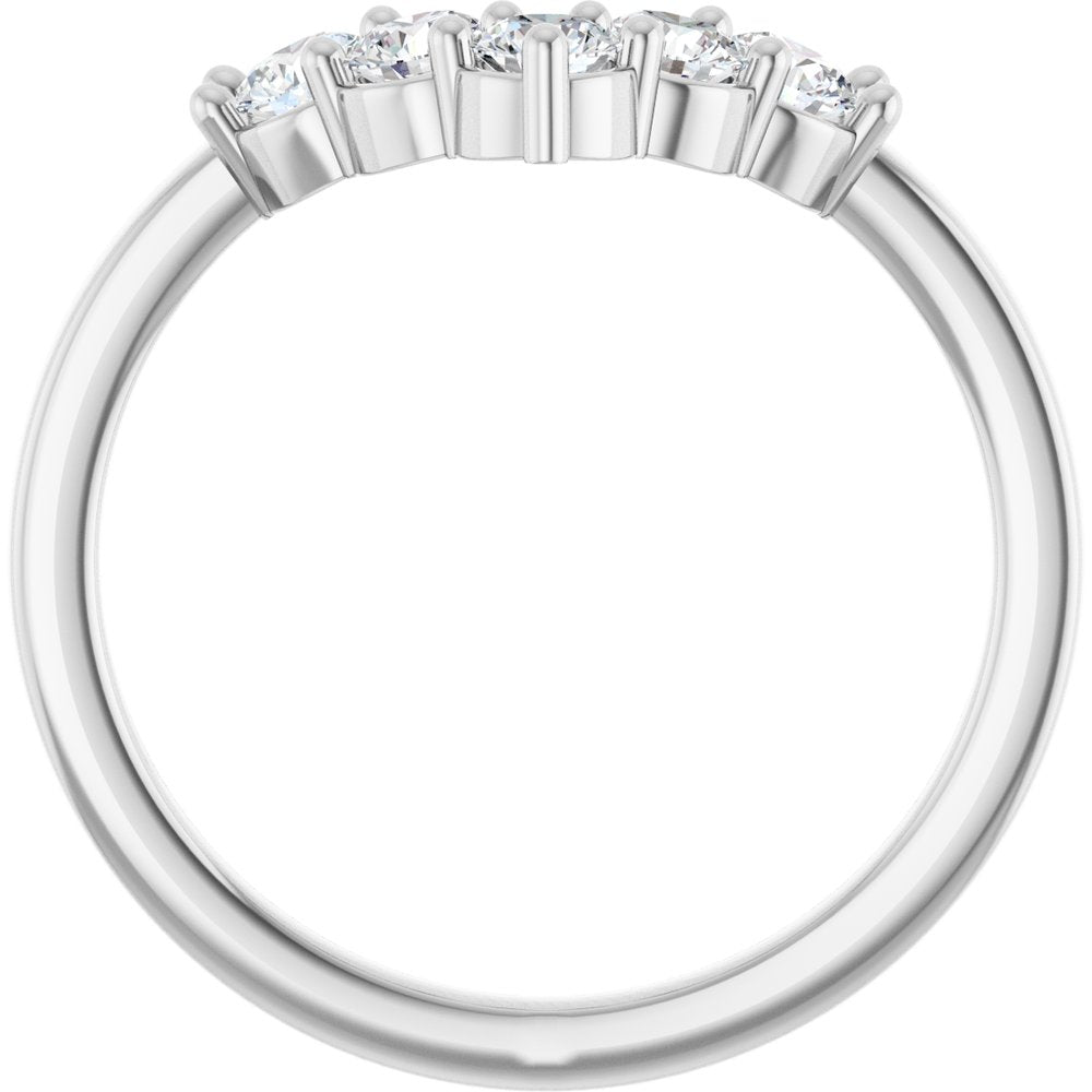14K White Gold 1/2 CTW Lab-Grown Diamond Contour Band
