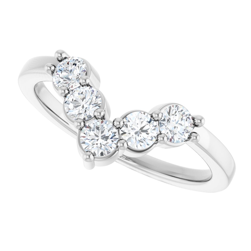 14K White Gold 1/2 CTW Lab-Grown Diamond Contour Band