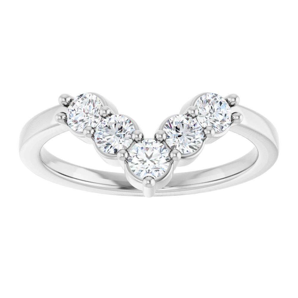 14K White Gold 1/2 CTW Lab-Grown Diamond Contour Band