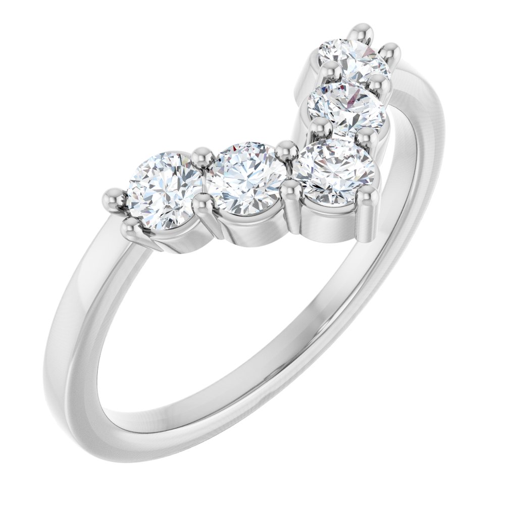 14K White Gold 1/2 CTW Lab-Grown Diamond Contour Band