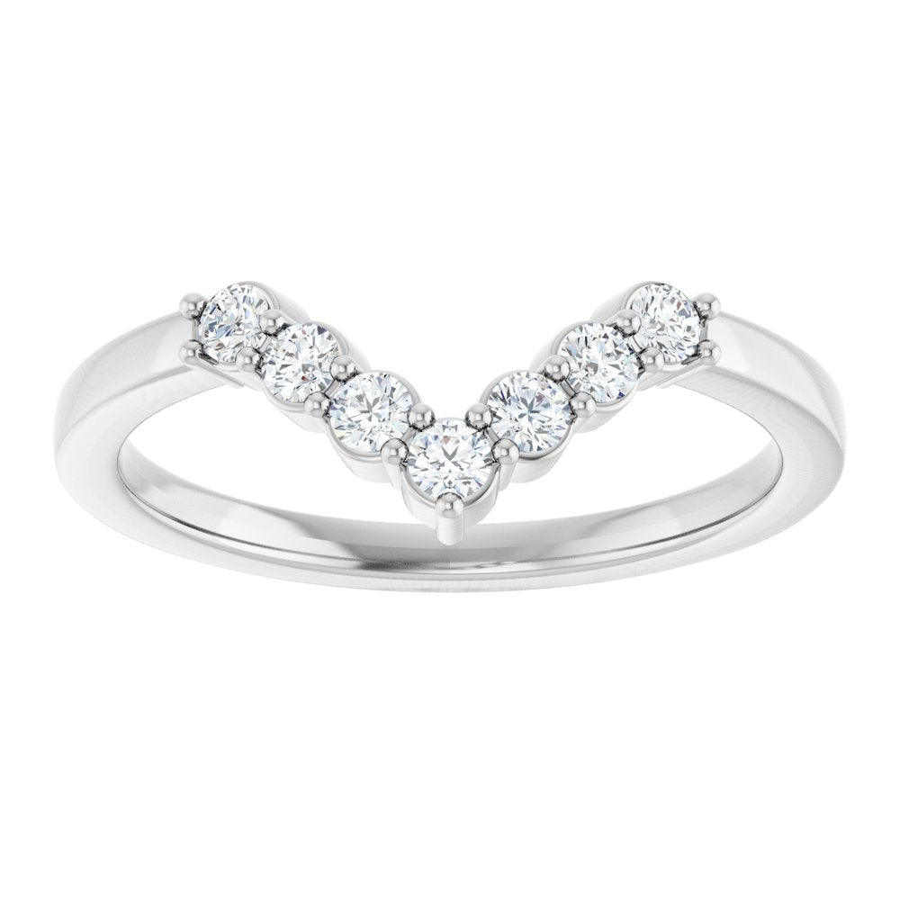 14K White Gold 1/5 CTW Natural Diamond Contour Band
