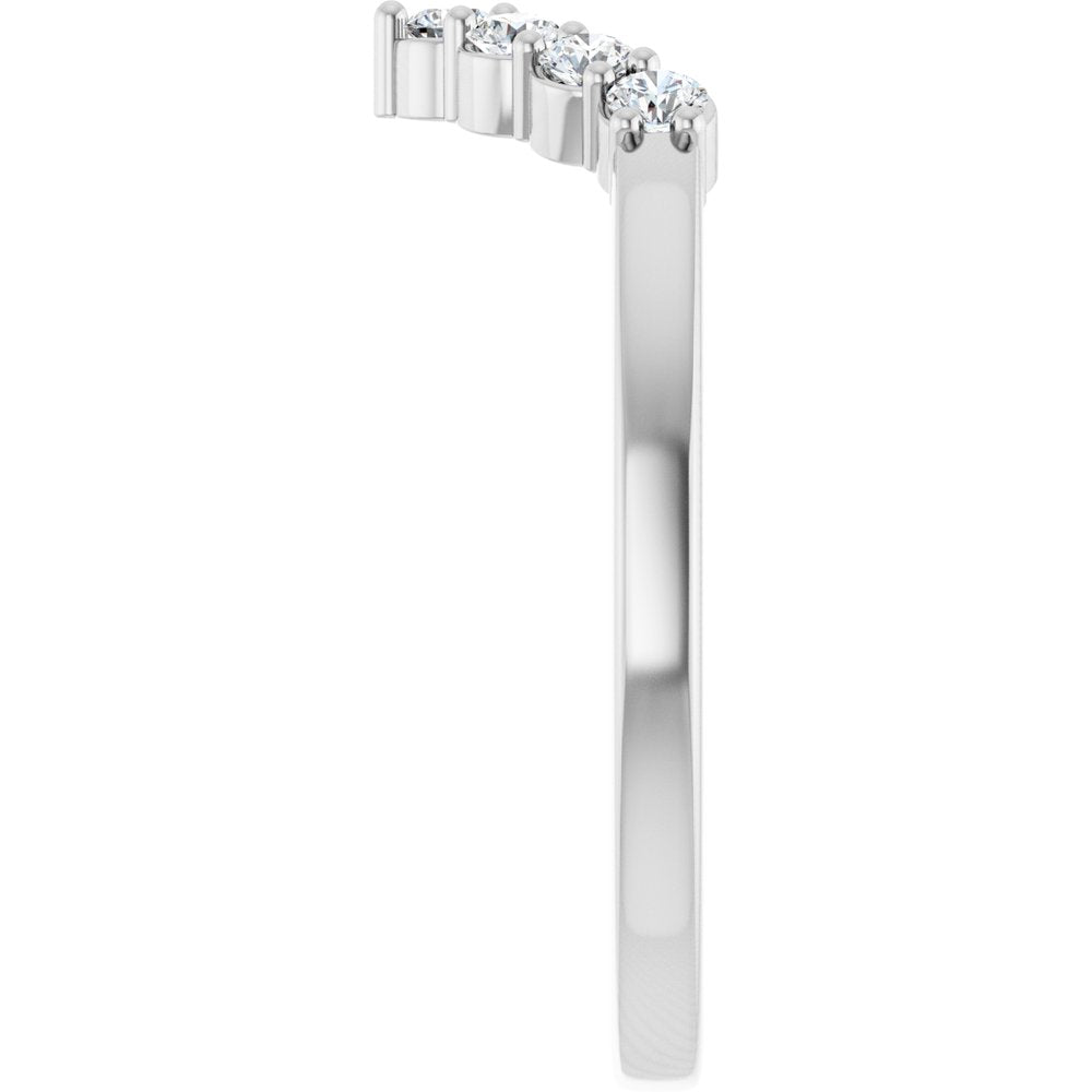 14K White Gold 1/5 CTW Natural Diamond Contour Band