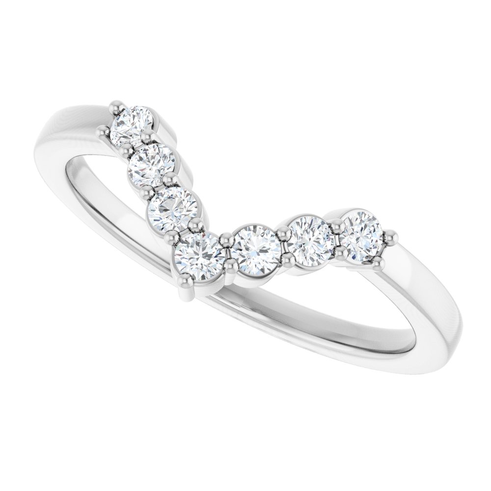 14K White Gold 1/5 CTW Natural Diamond Contour Band