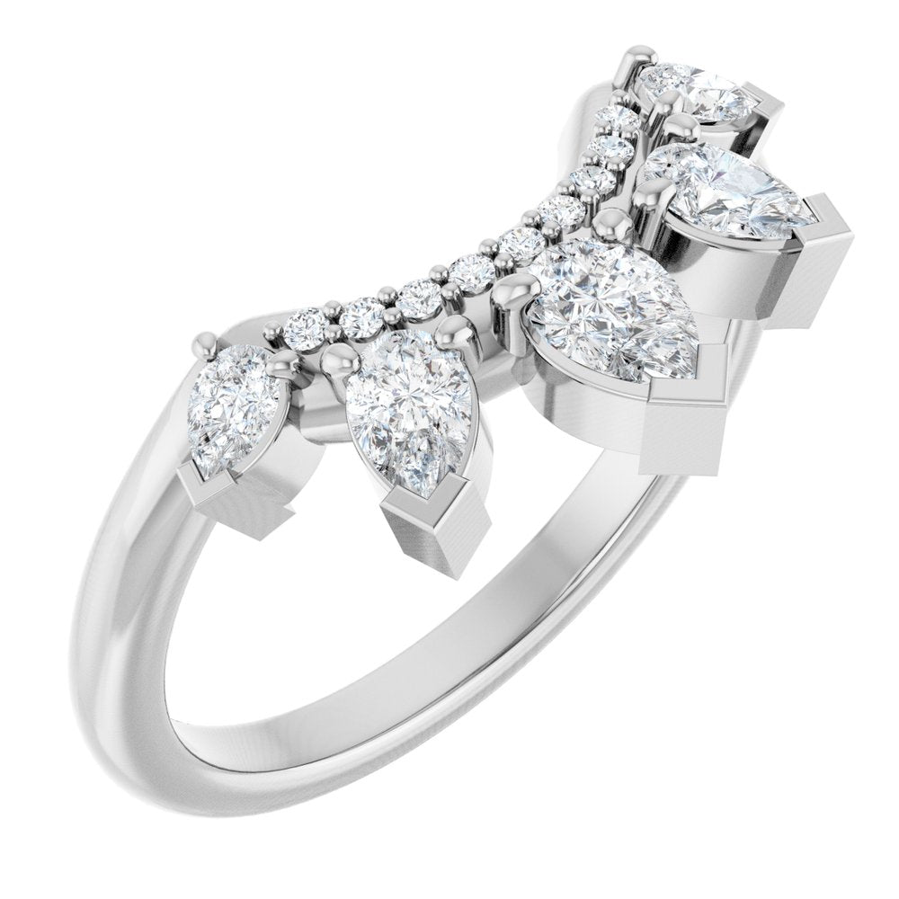 14K White Gold 1/2 CTW Lab-Grown Diamond Contour Band