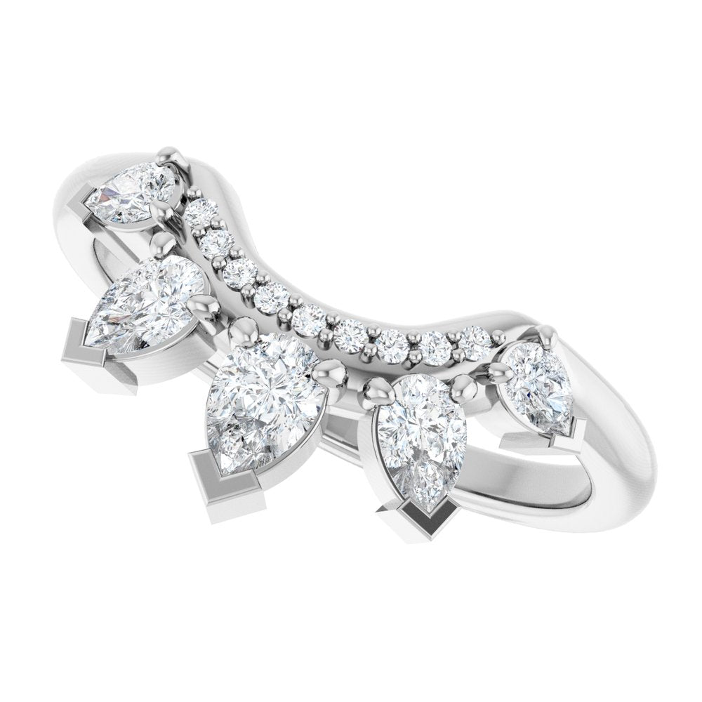 14K White Gold 1/2 CTW Lab-Grown Diamond Contour Band