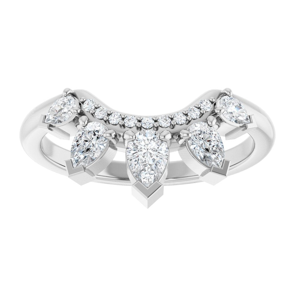 14K White Gold 1/2 CTW Lab-Grown Diamond Contour Band
