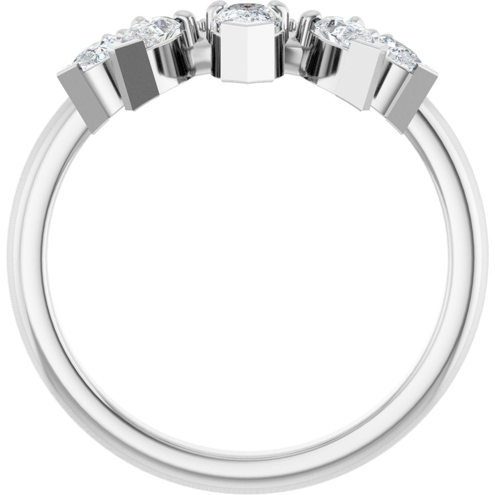 14K White Gold 1/2 CTW Lab-Grown Diamond Contour Band