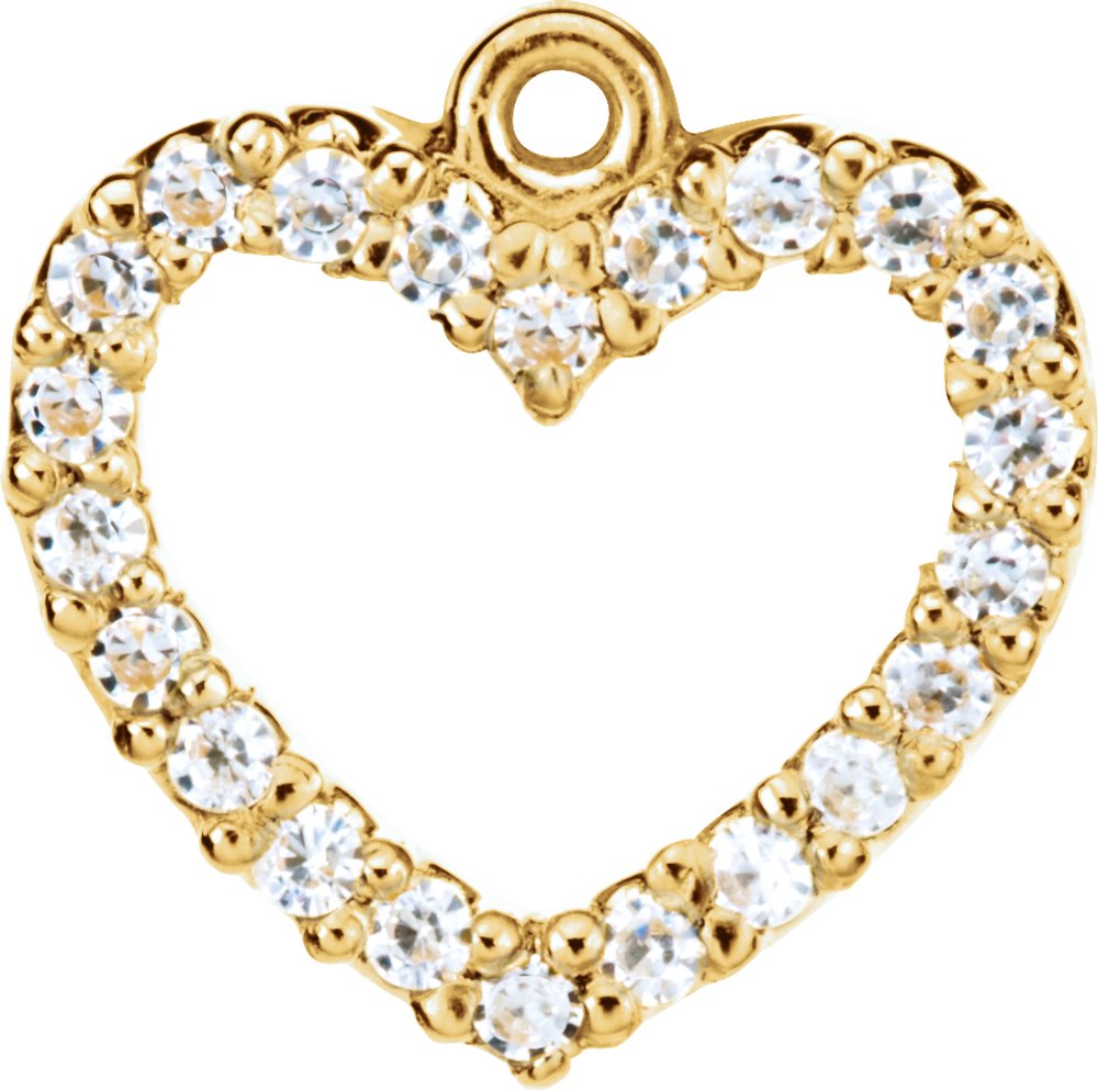 14K Yellow 1/4 CTW Lab-Grown Diamond Heart Dangle