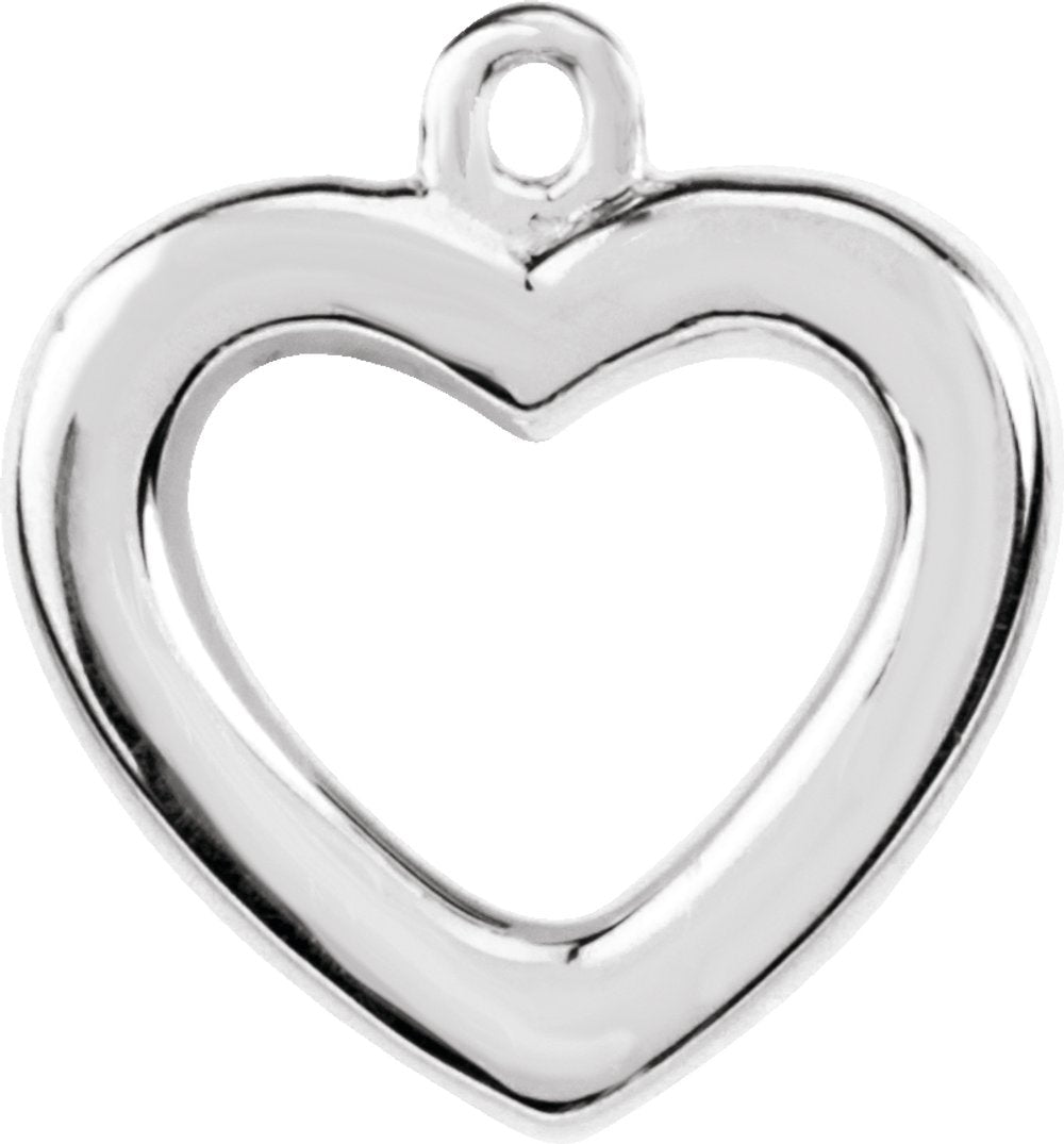 14K White Heart Dangle
