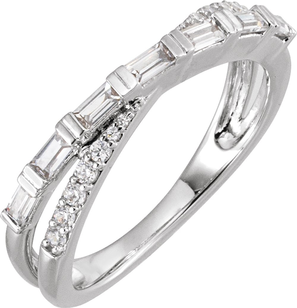 14K White Gold 3/8 CTW Lab-Grown Diamond Ring