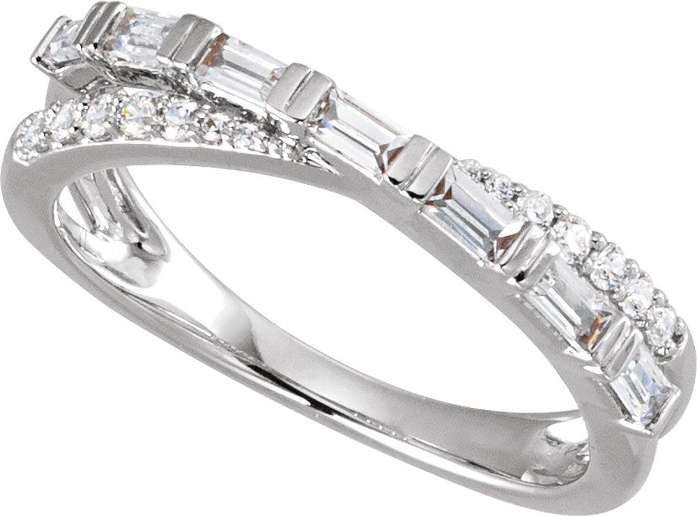 14K White Gold 3/8 CTW Natural Diamond Ring