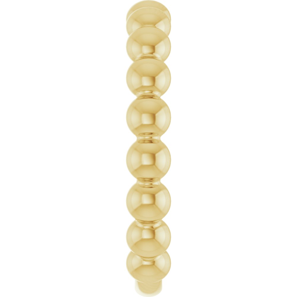 14K Yellow Gold 3.5 mm Stackable Beaded Ring
