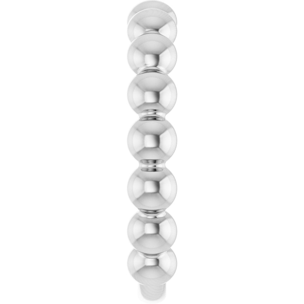 Sterling Silver 4 mm Stackable Beaded Ring