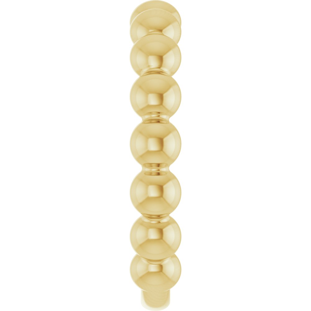 14K Yellow Gold 4 mm Stackable Beaded Ring