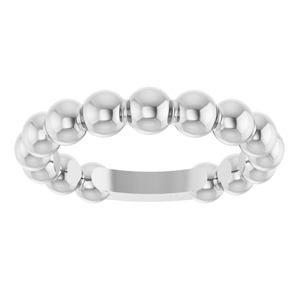Sterling Silver 4 mm Stackable Beaded Ring