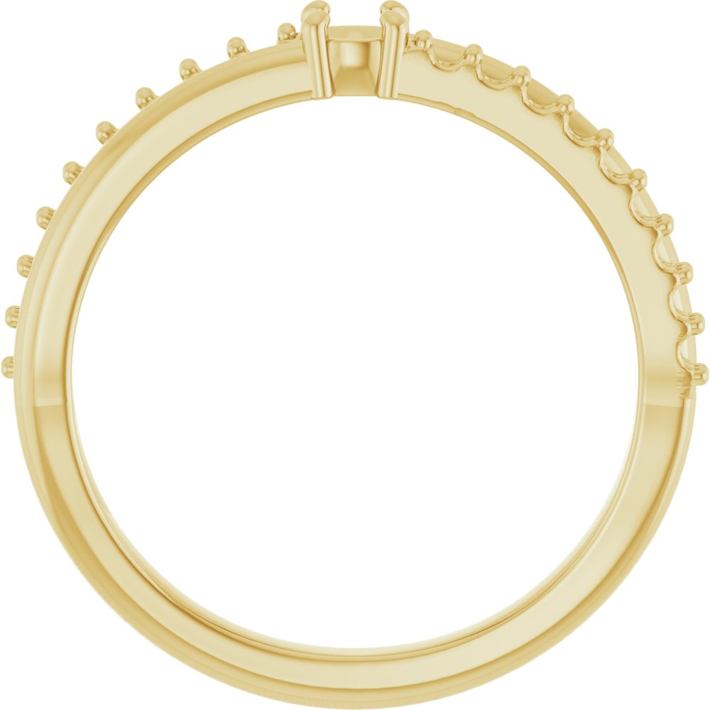 10K Yellow Gold 3 mm Round 2-Stone Accented Family Ring Mounting