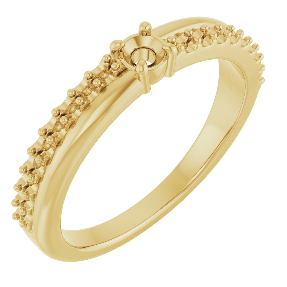 10K Yellow Gold 3 mm Round 2-Stone Accented Family Ring Mounting