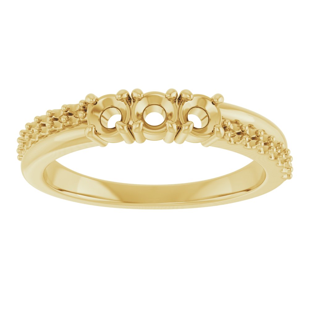 10K Yellow Gold 3 mm Round 4-Stone Accented Family Ring Mounting