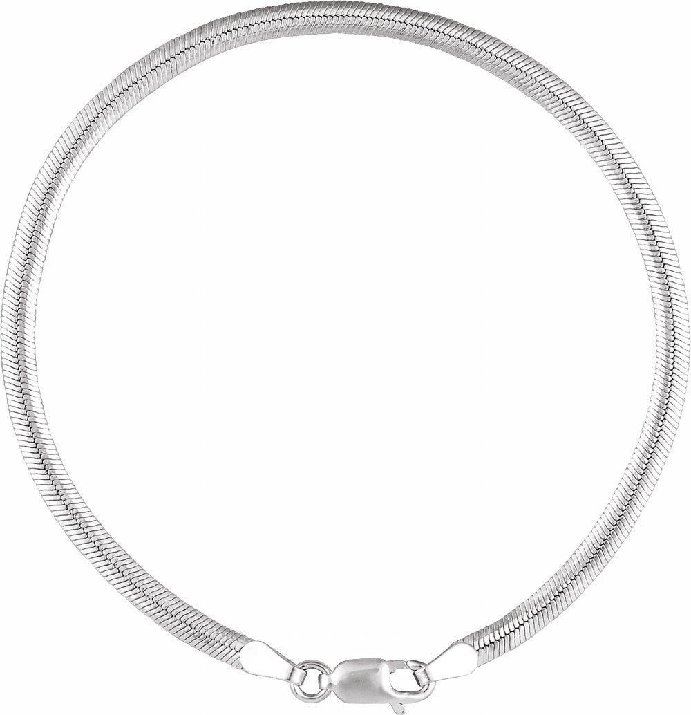 Sterling Silver 3 mm Oval Snake 7" Chain