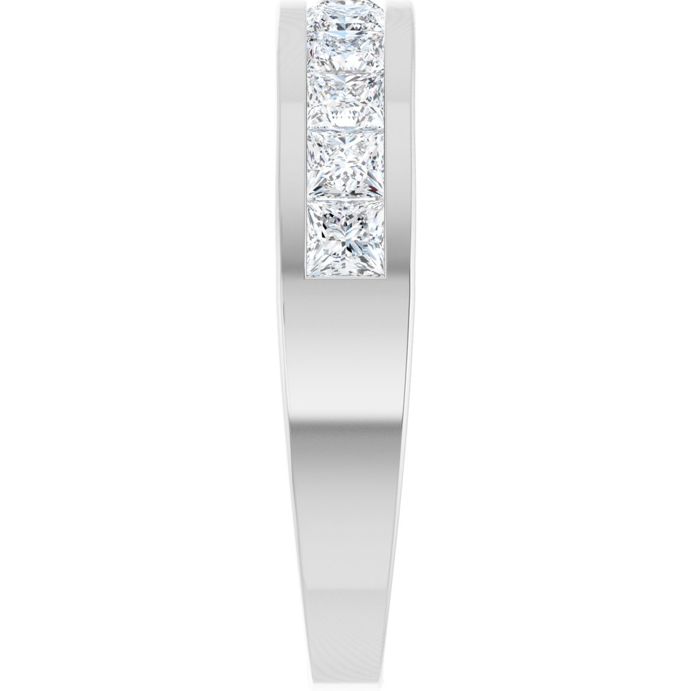 14K White 1 CTW Natural Diamond Channel-Set Anniversary Band Size 7