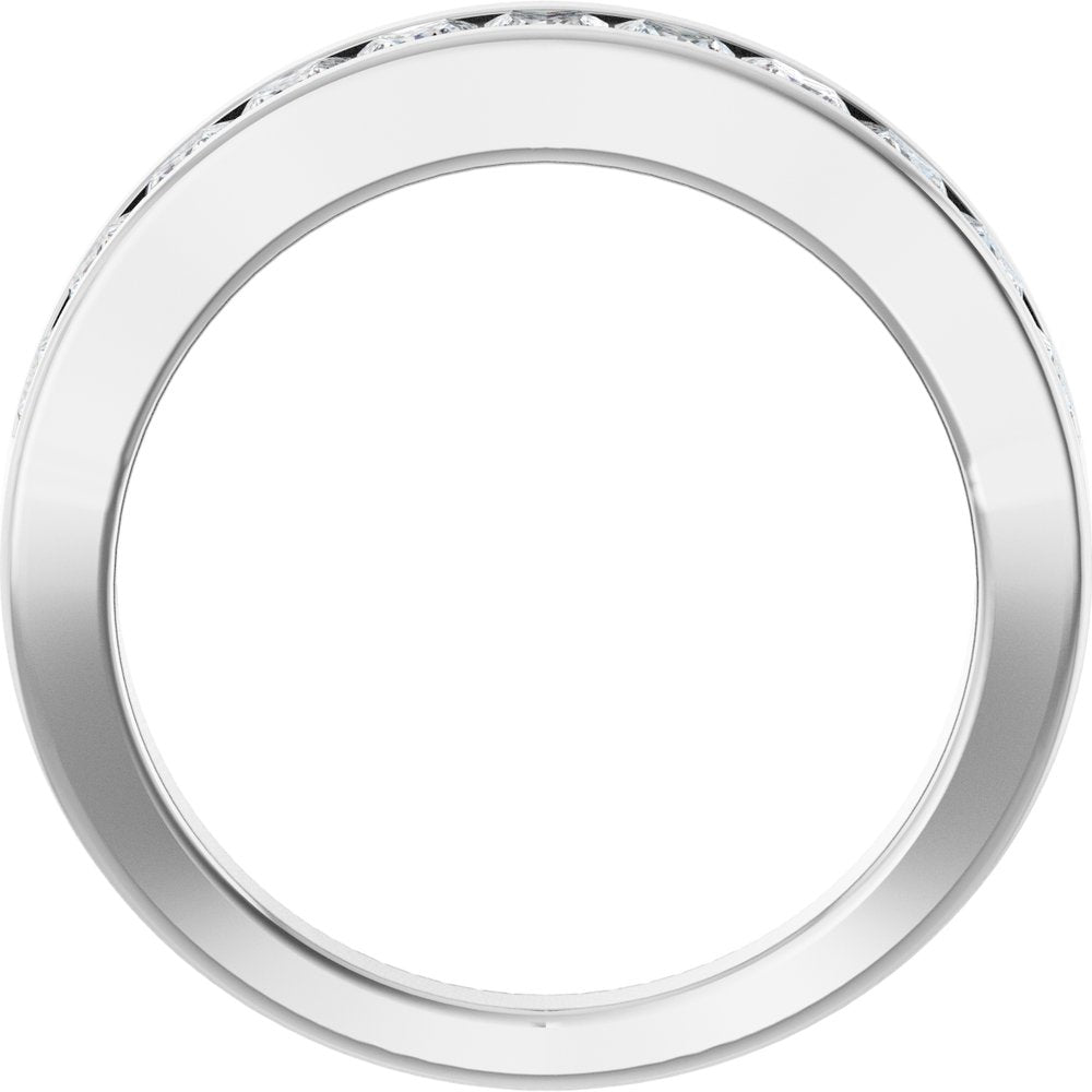 14K White 1 CTW Natural Diamond Channel-Set Anniversary Band Size 7