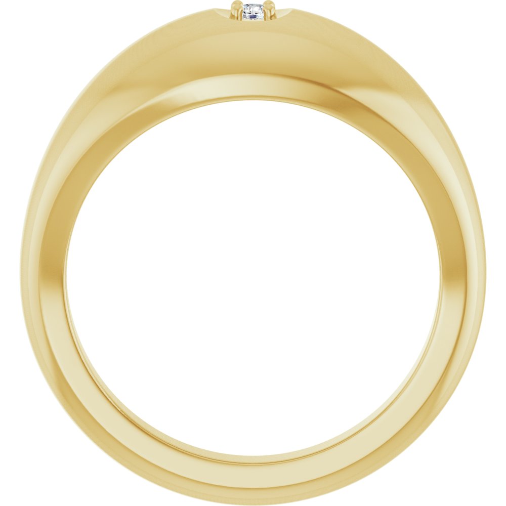 14K Yellow Gold .03 CT Lab-Grown Diamond Solitaire Band