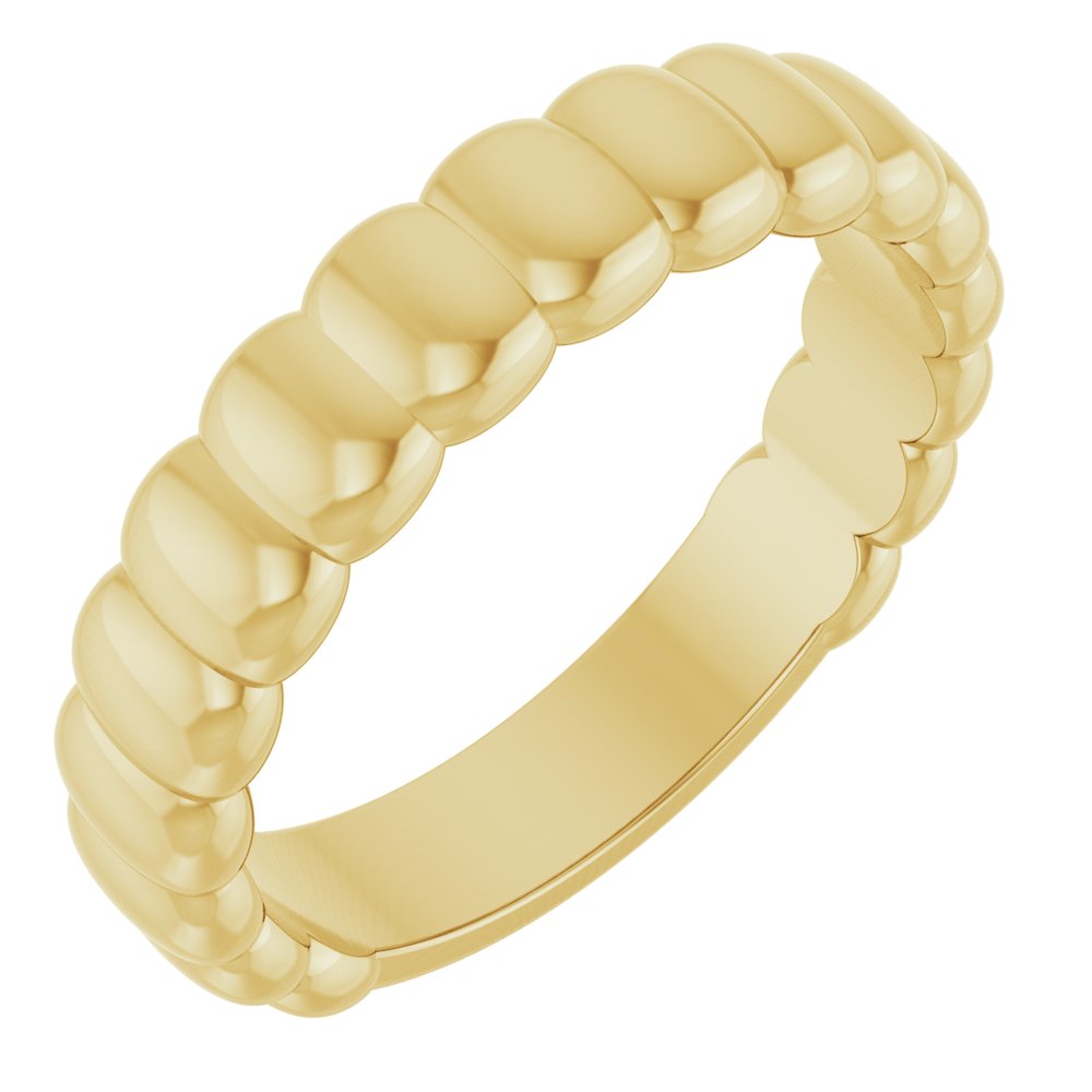 14K Yellow Gold 4 mm Fluted Band Size 7