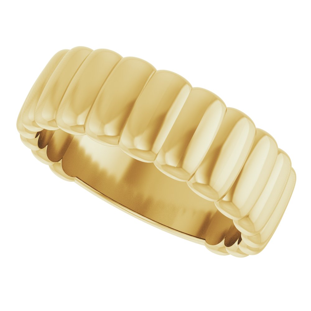 14K Yellow Gold 6 mm Fluted Band Size 7