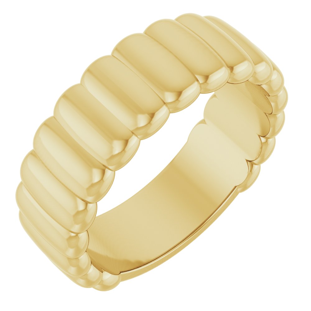 14K Yellow Gold 6 mm Fluted Band Size 7