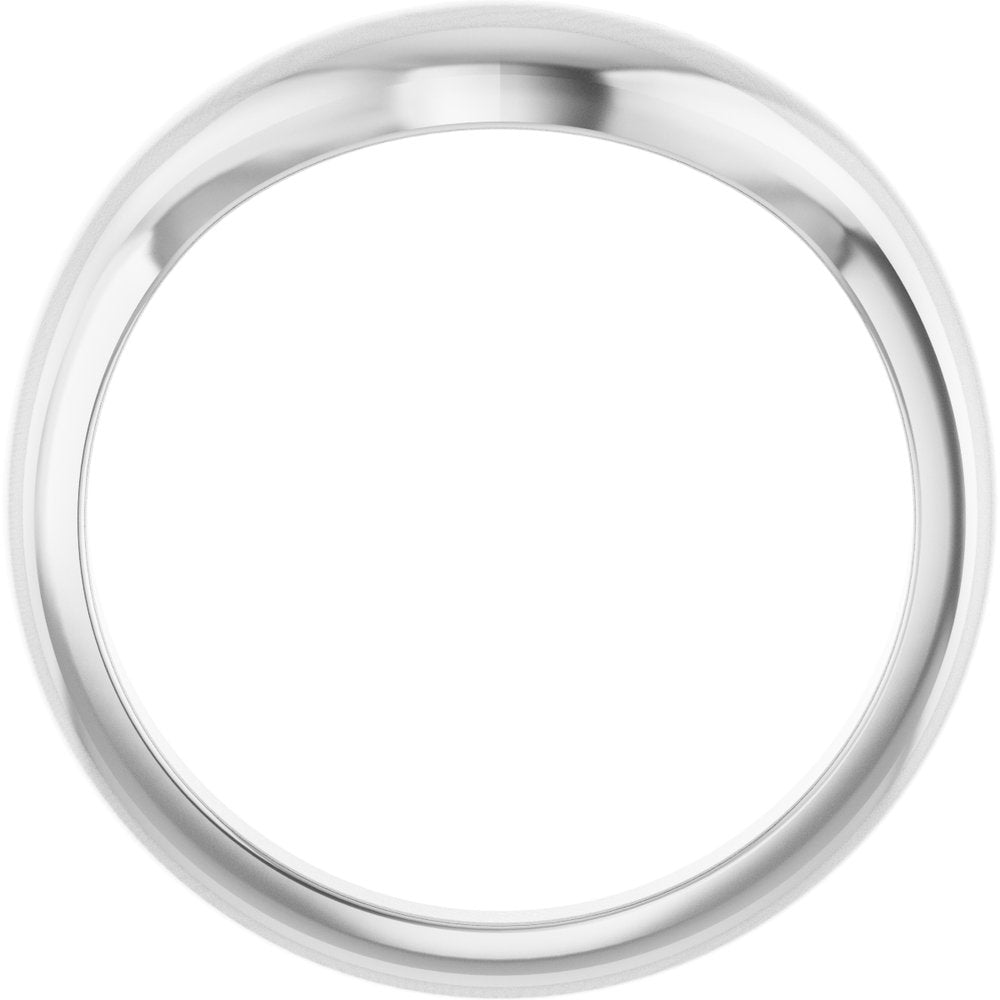 14K White Gold Contour Band